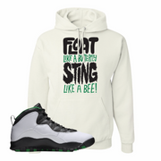 Air Jordan 10 Seattle SuperSonics Float Like a Butterfly White Sneaker Matching Pullover Hoodie