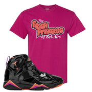 Jordan 7 WMNS Black Patent Leather The Fresh Princess of Bel Air Berry Sneaker Hook Up T-Shirt