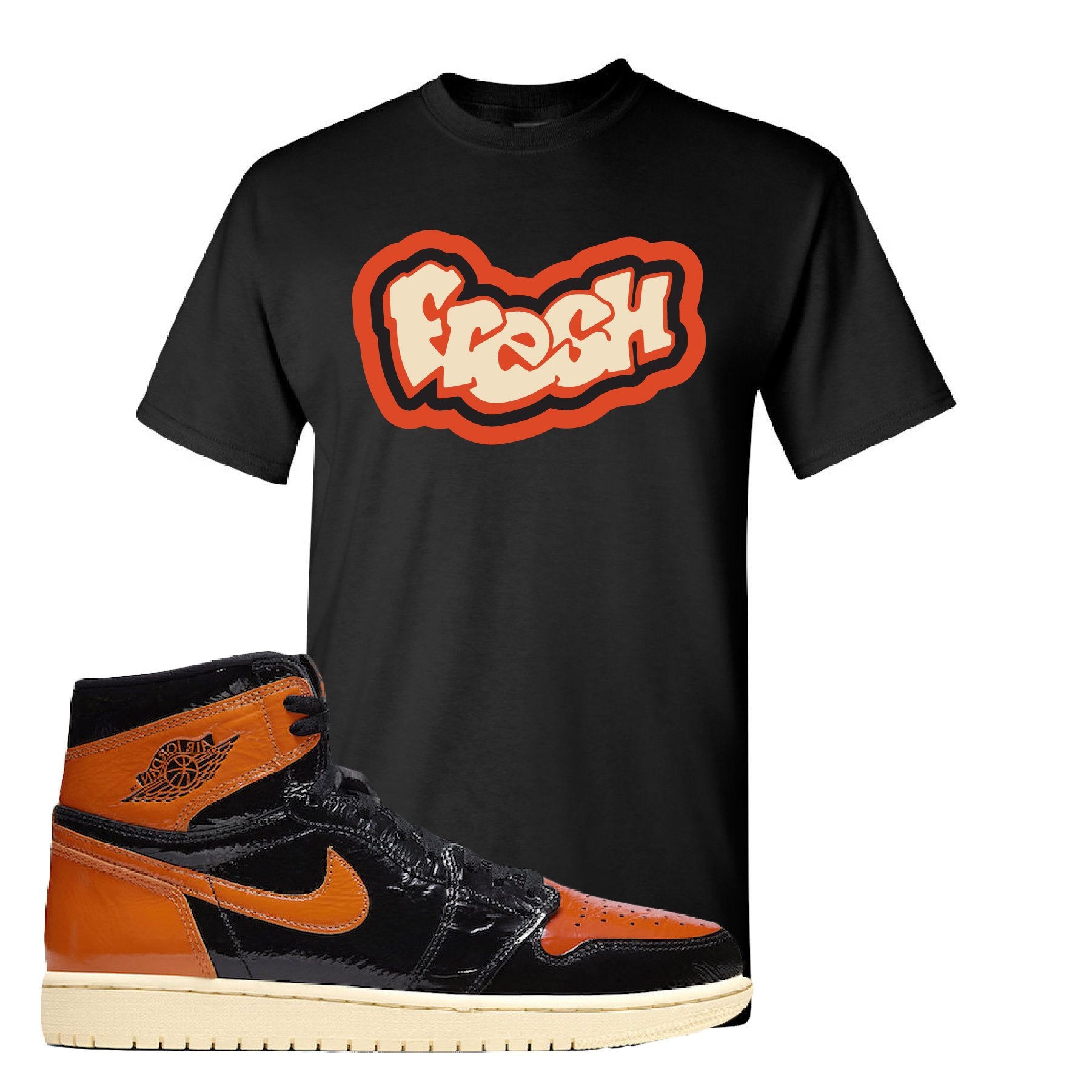 Jordan 1 Shattered Backboard Fresh Black Sneaker Hook Up T-Shirt