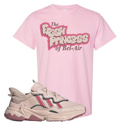 Adidas WMNS Ozweego Icy Pink Fresh Princess of Bel Air Light Pink Sneaker Hook Up Tee Shirt