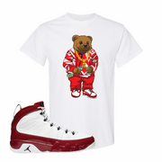 Jordan 9 Gym Red Sweater Bear White Sneaker Hook Up Tee Shirt