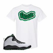 Air Jordan 10 Seattle SuperSonics Fresh White Sneaker Matching Tee Shirt