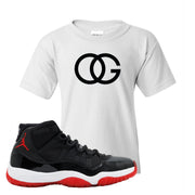 Jordan 11 Bred OG White Sneaker Hook Up Kid's T-Shirt