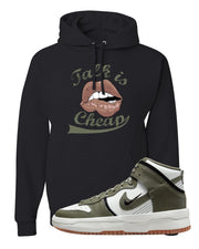 Cargo Khaki Rebel High Dunks Hoodie | Talk Is Cheap, Black