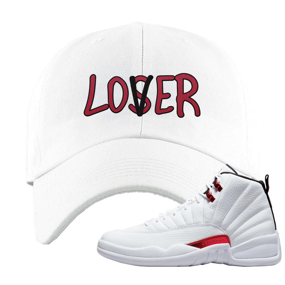 Twist White Red 12s Dad Hat | Lover, White