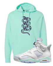 Mint Foam 6s Hoodie | Coiled Snake, Mint