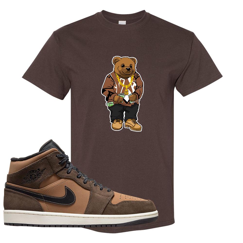 Earthy Brown Mid 1s T Shirt | Sweater Bear, Chocolate