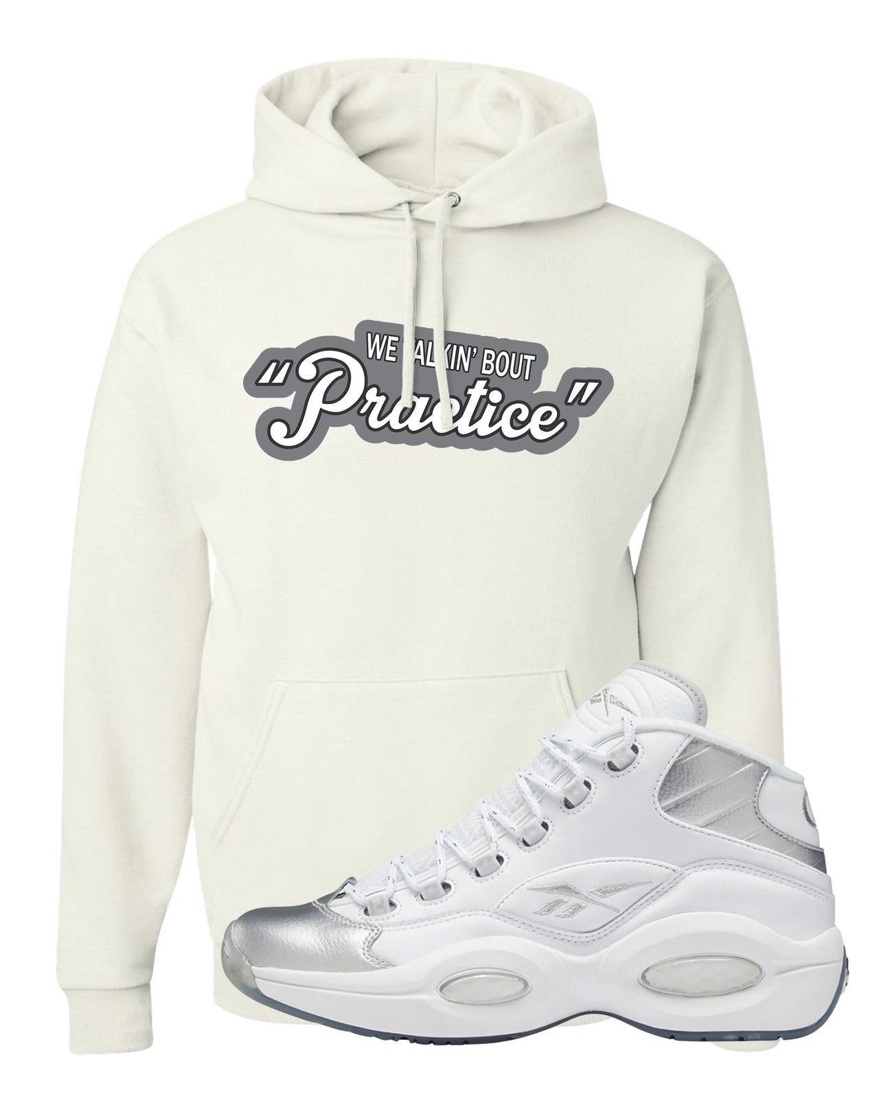 25th Anniversary Mid Questions Hoodie | Talkin' Bout Practice, White