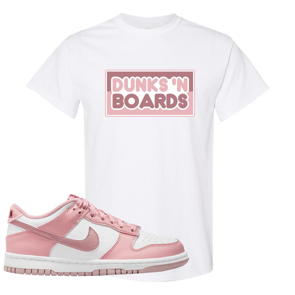 Pink Velvet Low Dunks T Shirt | Dunks N Boards, White