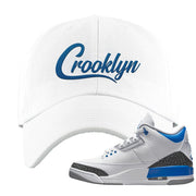 Racer Blue 3s Dad Hat | Crooklyn, White