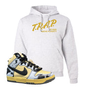 Acid Wash Yellow High Dunks Hoodie | Trap To Rise Above Poverty, Ash