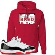 Jordan 11 Low White Black Red Sneaker Red Pullover Hoodie | Hoodie to match Nike Air Jordan 11 Low White Black Red Shoes | Let's Get This Bread