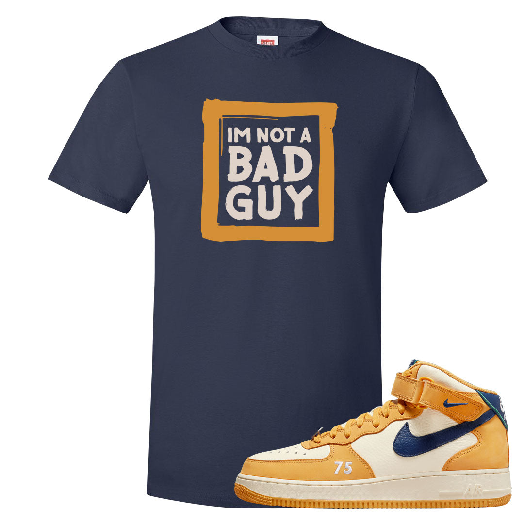 Pollen Paris Mid AF 1s T Shirt | I'm Not A Bad Guy, Navy Blue