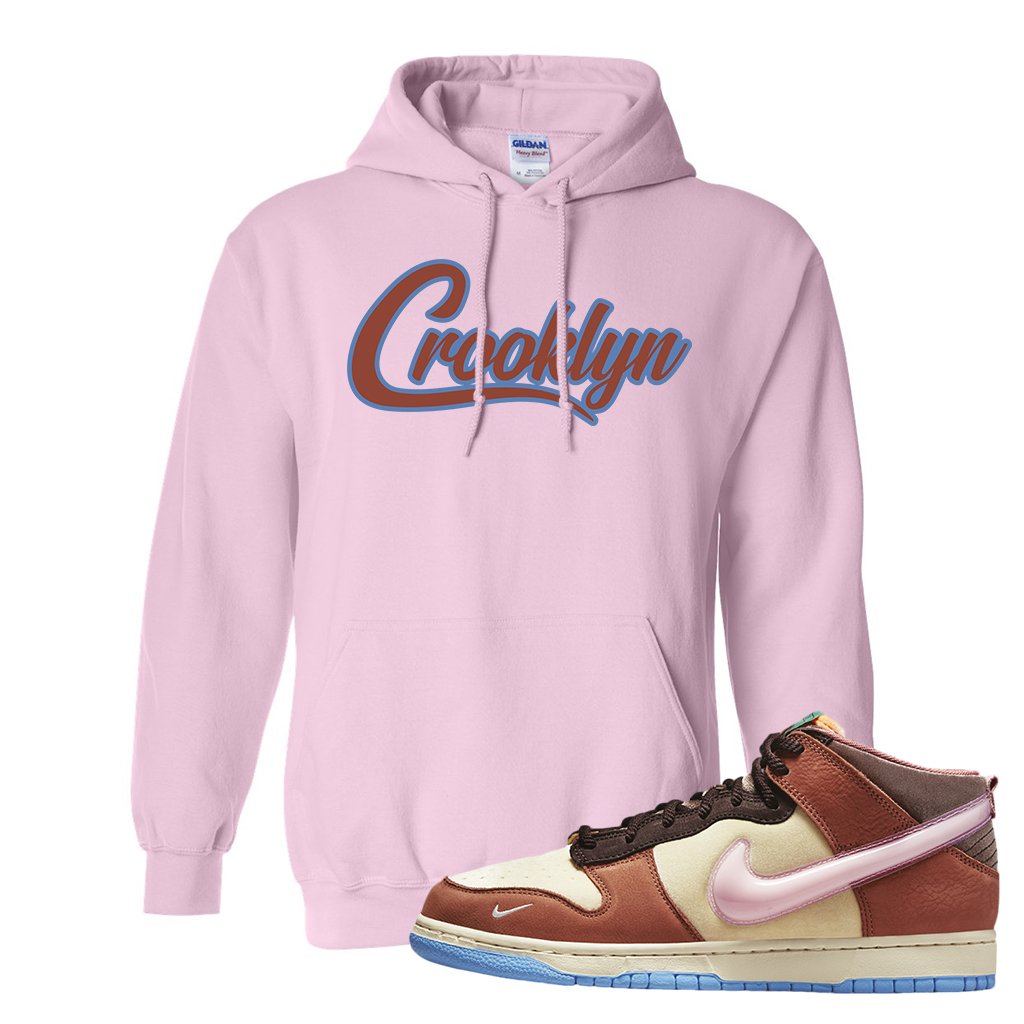 Chocolate Milk Mid Dunks Hoodie | Crooklyn, Light Pink