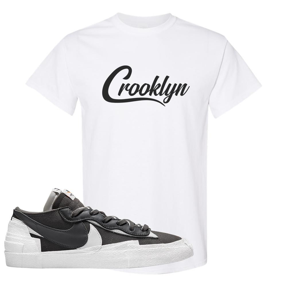 Iron Grey Low Blazers T Shirt | Crooklyn, White