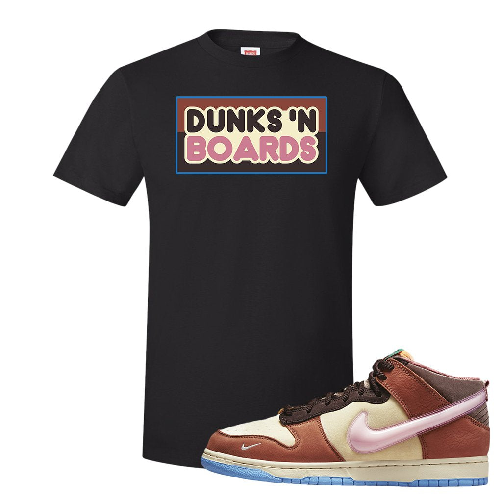 Chocolate Milk Mid Dunks T Shirt | Dunks N Boards, Black