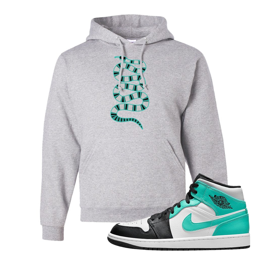 Air Jordan 1 Mid Tropical Twist Hoodie | Coiled Snake, Ash