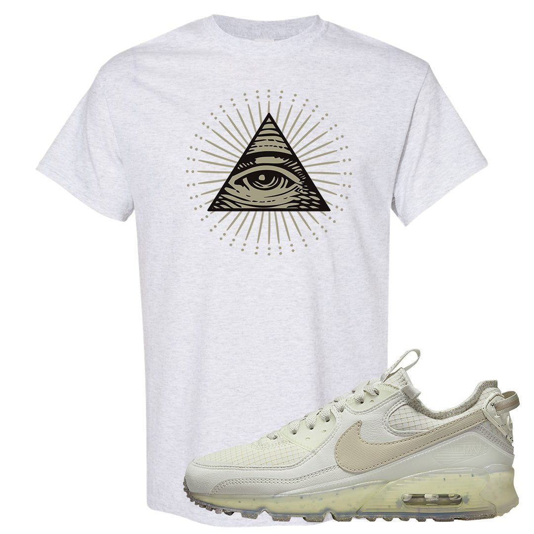 Terrascape Light Bone 90s T Shirt | All Seeing Eye, Ash