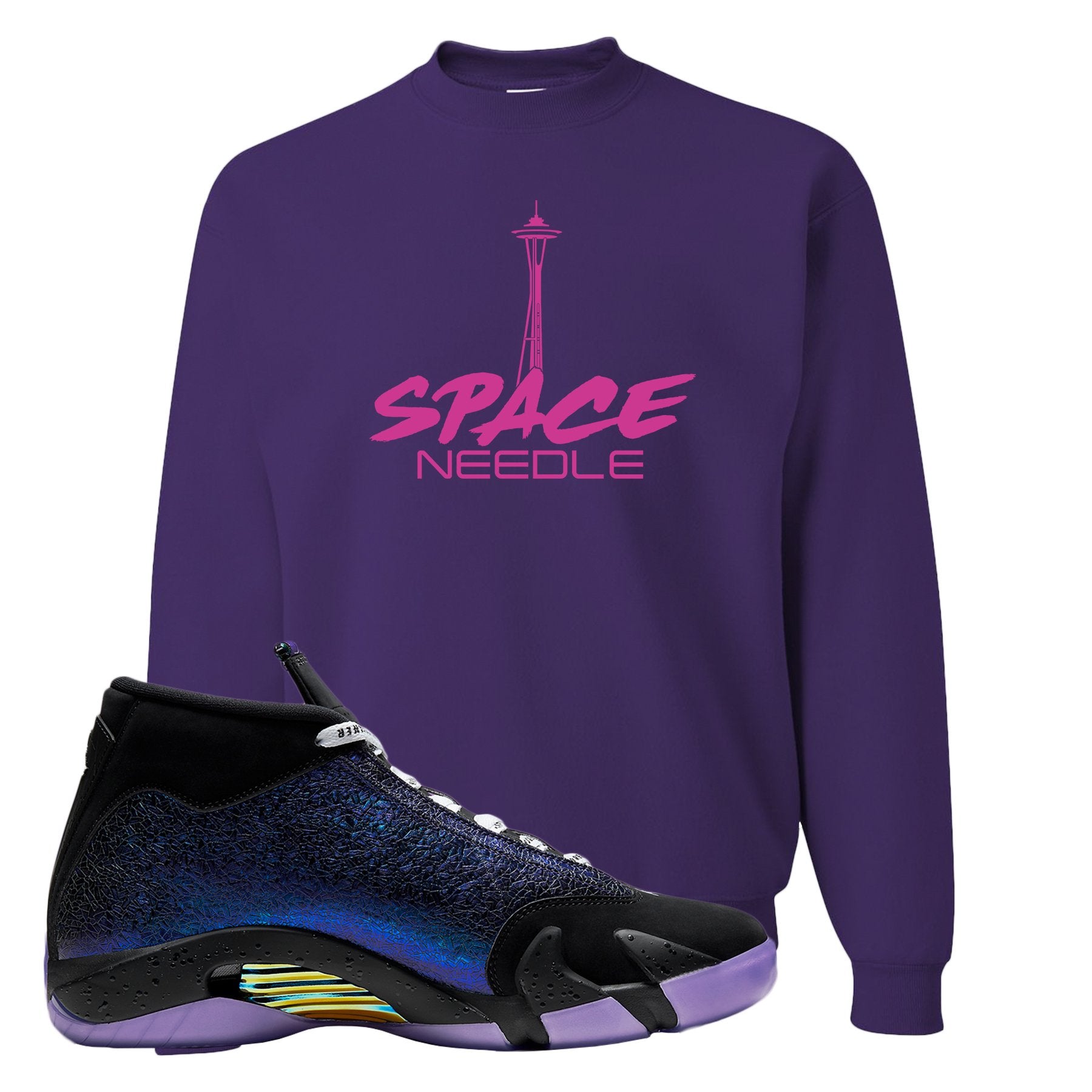 Doernbecher 14s Crewneck Sweatshirt | Space Needle, Purple