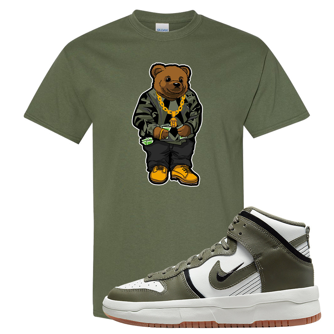 Cargo Khaki Rebel High Dunks T Shirt | Sweater Bear, Military Green
