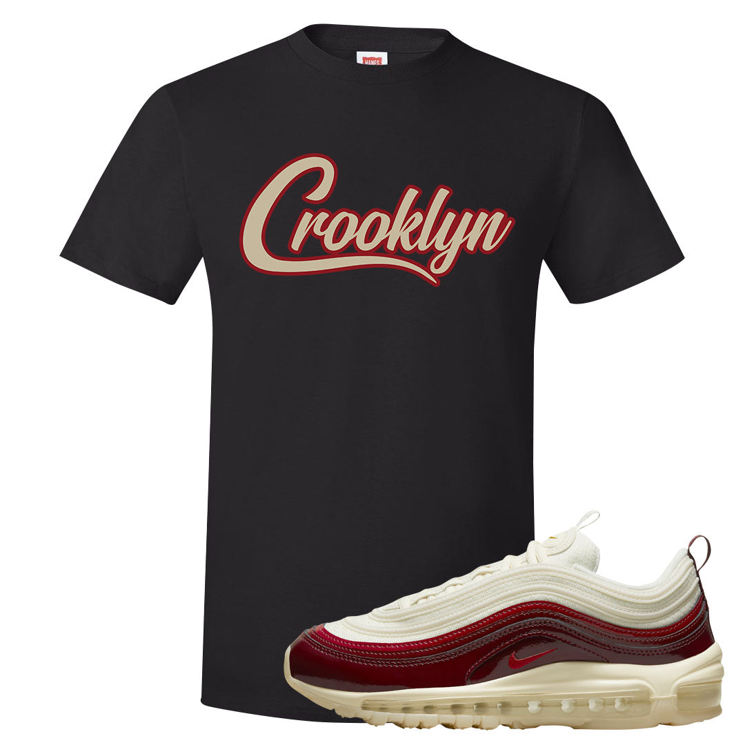 Dark Beetroot 97s T Shirt | Crooklyn, Black
