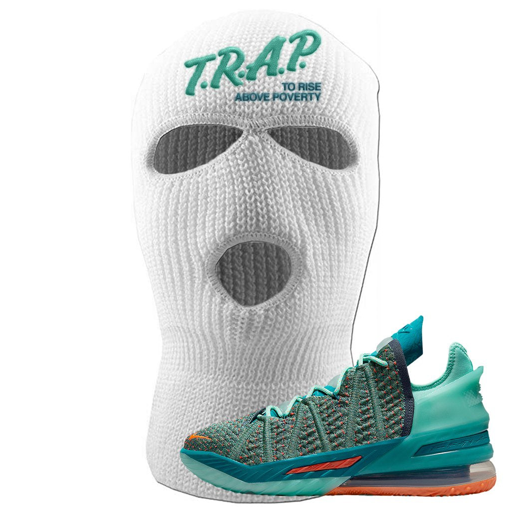 Lebron 18 We Are Family Ski Mask | Trap To Rise Above Poverty, White