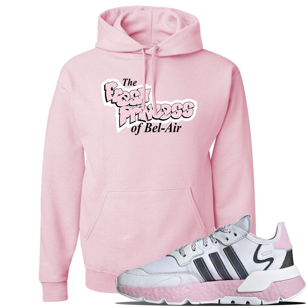 WMNS Nite Jogger Pink Boost Sneaker Classic Pink Pullover Hoodie | Hoodie to match Adidas WMNS Nite Jogger Pink Boost Shoes | Fresh Princess Of Bel Air