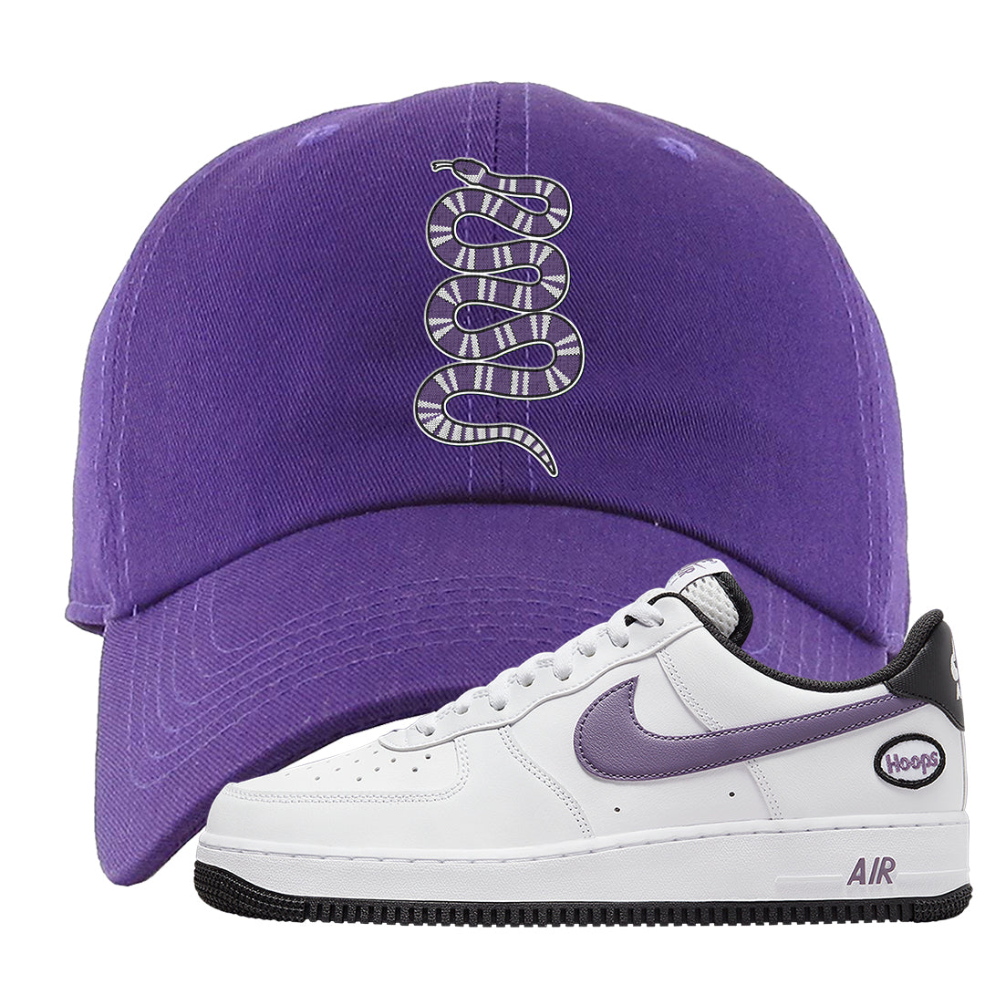 Canyon Purple Hoop AF1s Dad Hat | Coiled Snake, Purple