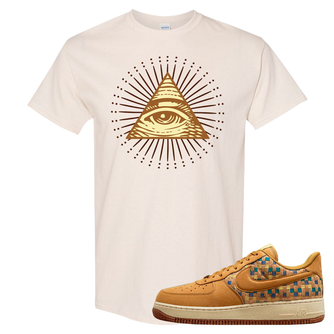 Woven Cork Low AF 1s T Shirt | All Seeing Eye, Natural