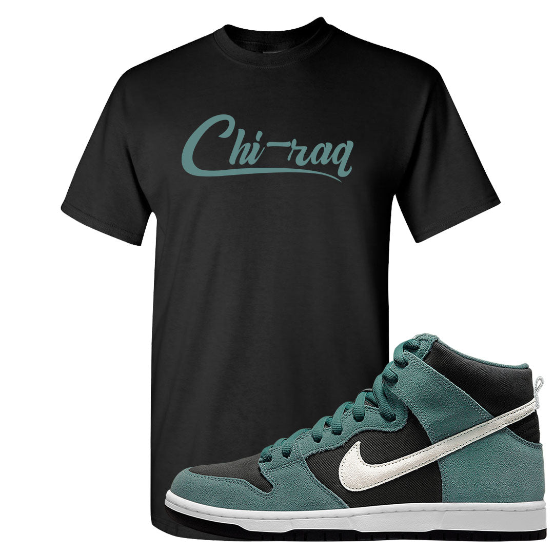 Green Suede High Dunks T Shirt | Chiraq, Black