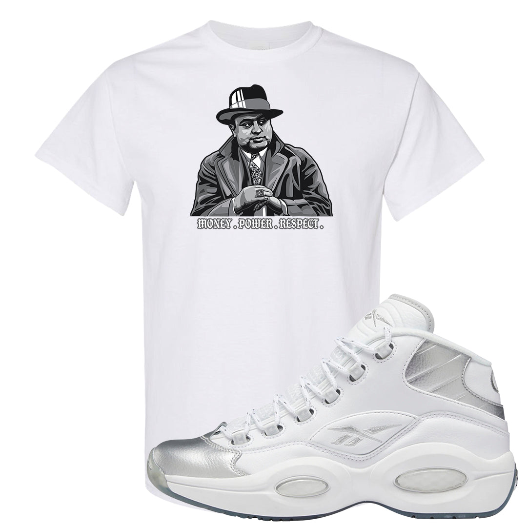 25th Anniversary Mid Questions T Shirt | Capone Illustration, White