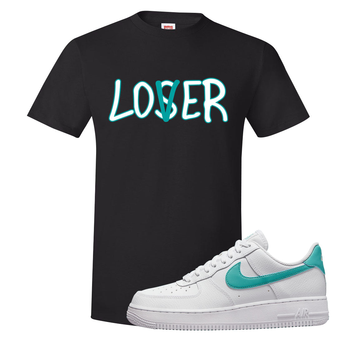 Washed Teal Low 1s T Shirt | Lover, Black