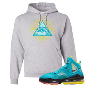 South Beach Christmas Bron 19s Hoodie | All Seeing Eye, Ash