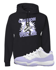 Pure Violet Low 11s Hoodie | Caution High Voltage, Black