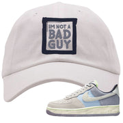 Womens Mountain White Blue AF 1s Dad Hat | I'm Not A Bad Guy, White