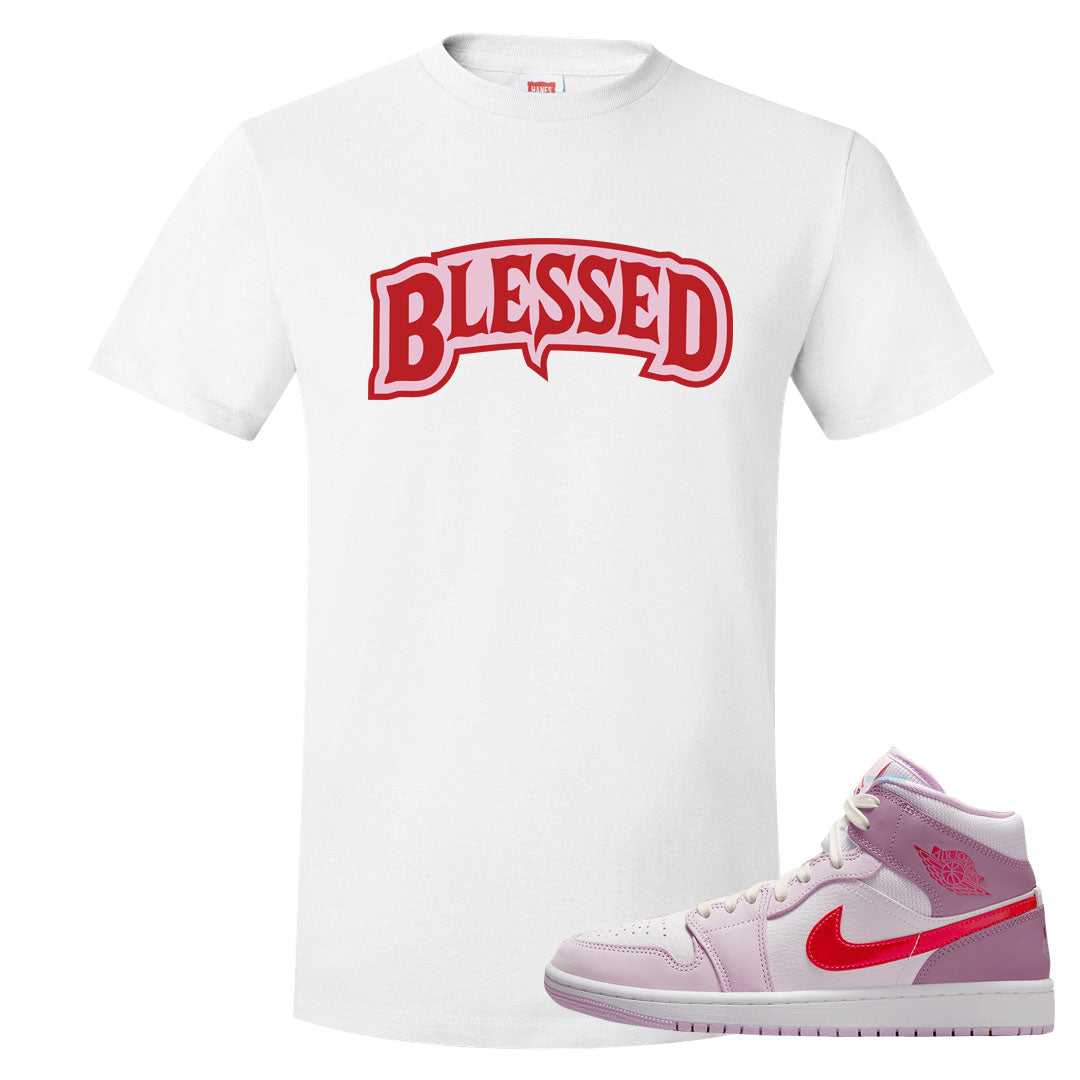 Valentine's Day Mid 1s T Shirt | Blessed Arch, White