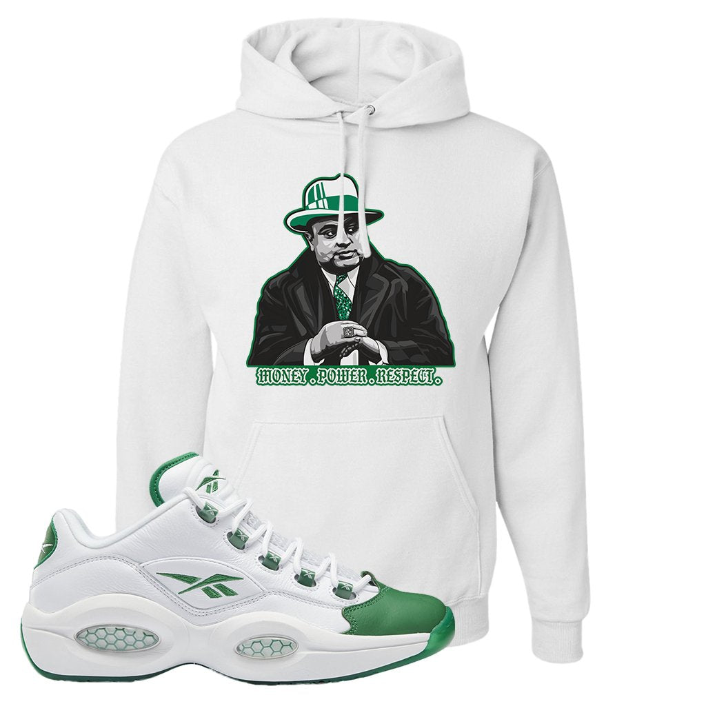 Question Low Green Toe Hoodie | Capone Illustration, White