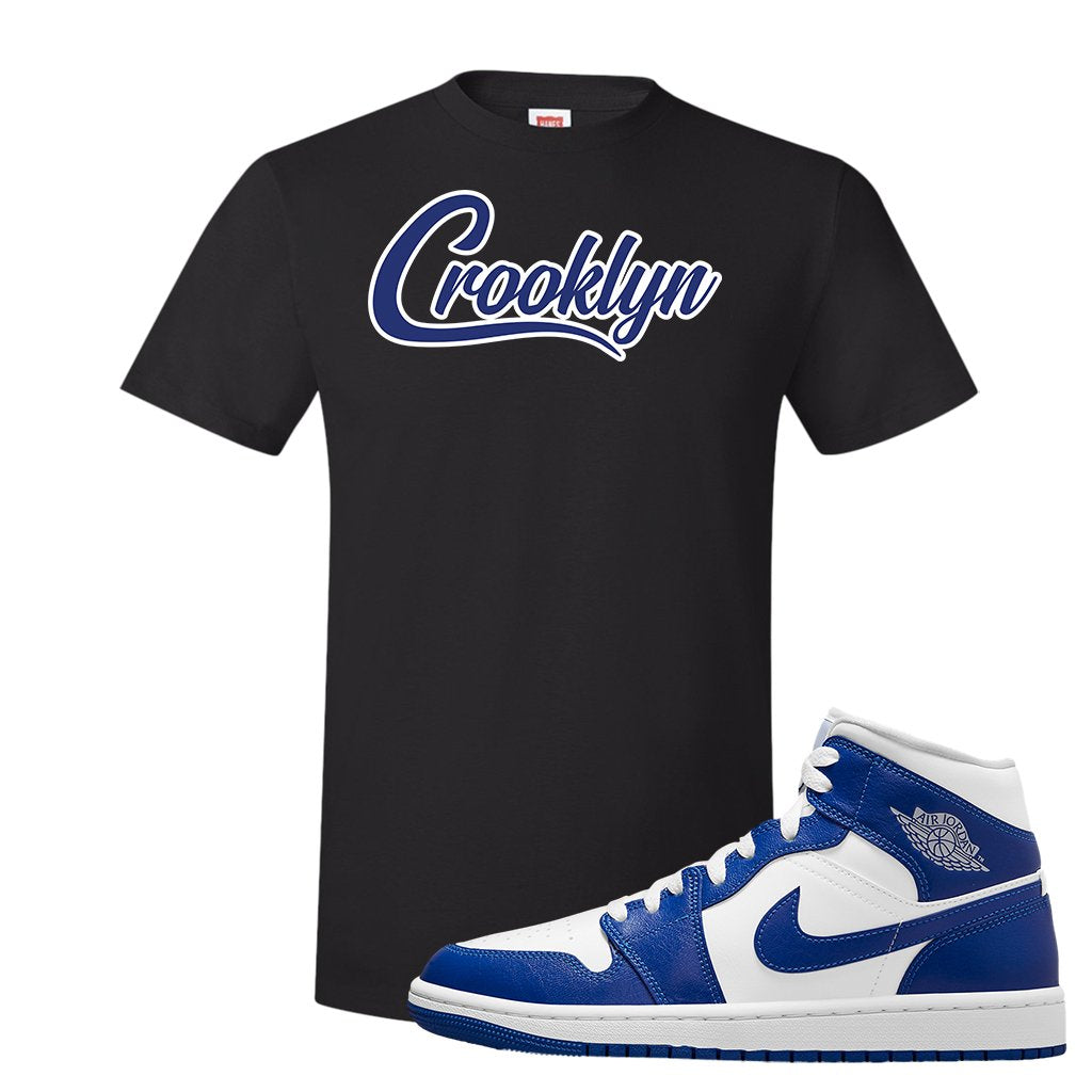 Air Jordan 1 Mid Kentucky Blue T Shirt | Crooklyn, Black