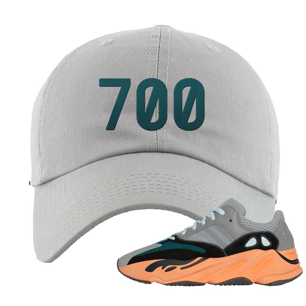 Wash Orange 700s Dad Hat | 700, Light Gray