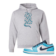 Air Jordan 1 Low UNC Hoodie | Coiled Snake, Ash