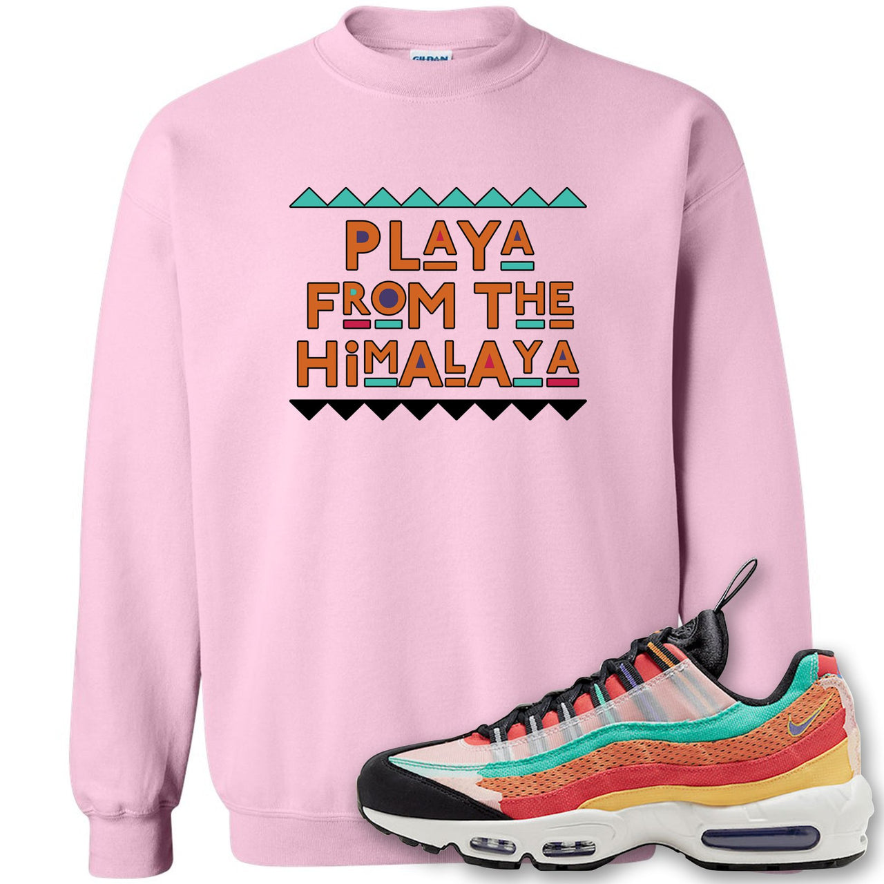Air Max 95 Black History Month Sneaker Light Pink Crewneck Sweatshirt | Crewneck to match Nike Air Max 95 Black History Month Shoes | Playa From The Himalaya