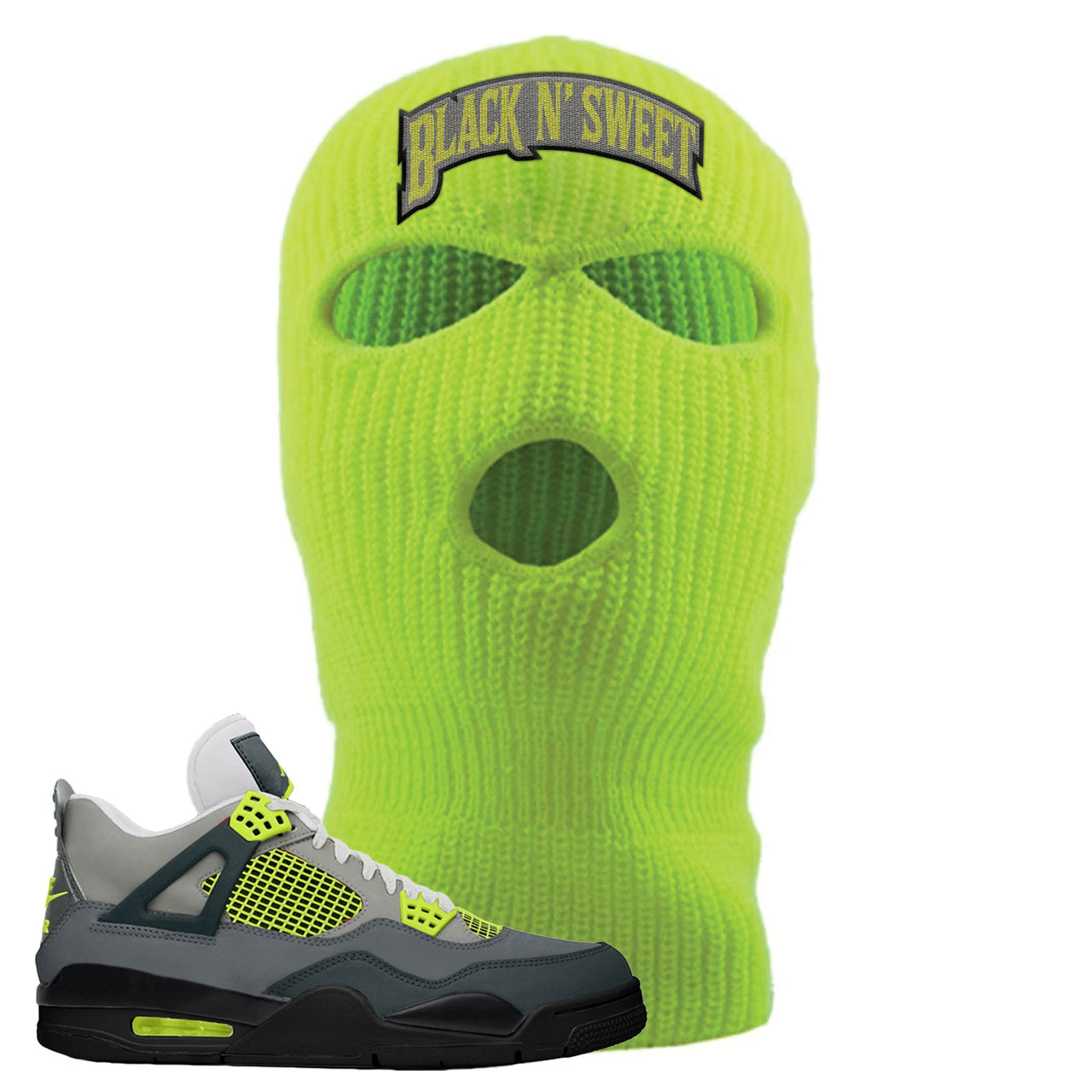 Jordan 4 Neon Sneaker Safety Yellow Distressed Dad Hat | Hat to match Nike Air Jordan 4 Neon Shoes | Black N Sweet Arch
