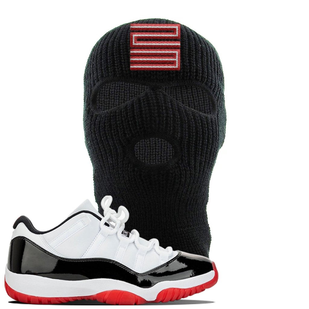 Jordan 11 Low White Black Red Sneaker Black Ski Mask | Winter Mask to match Nike Air Jordan 11 Low White Black Red Shoes | Jordan 11 23