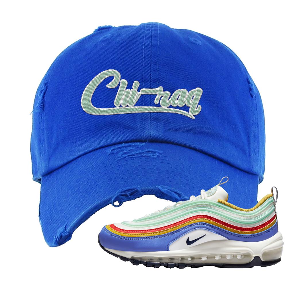 Multicolor 97s Distressed Dad Hat | Chiraq, Royal