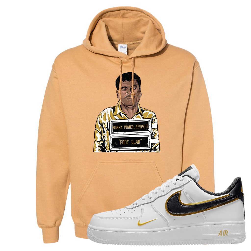 Air Force 1 Low White Gold Hoodie | El Chapo Illustration, Old Gold