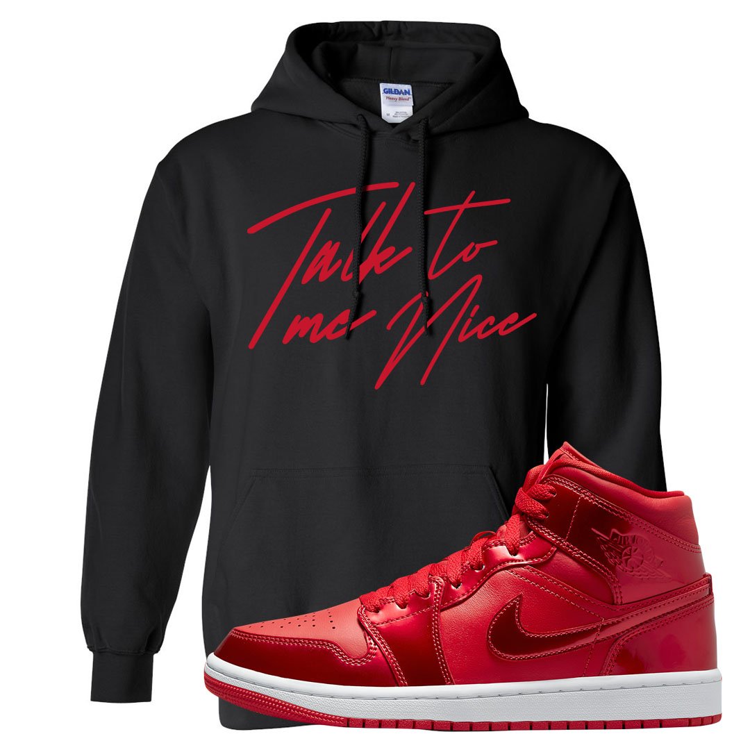 University Red Pomegranate Mid 1s Hoodie | Talk To Me Nice, Black