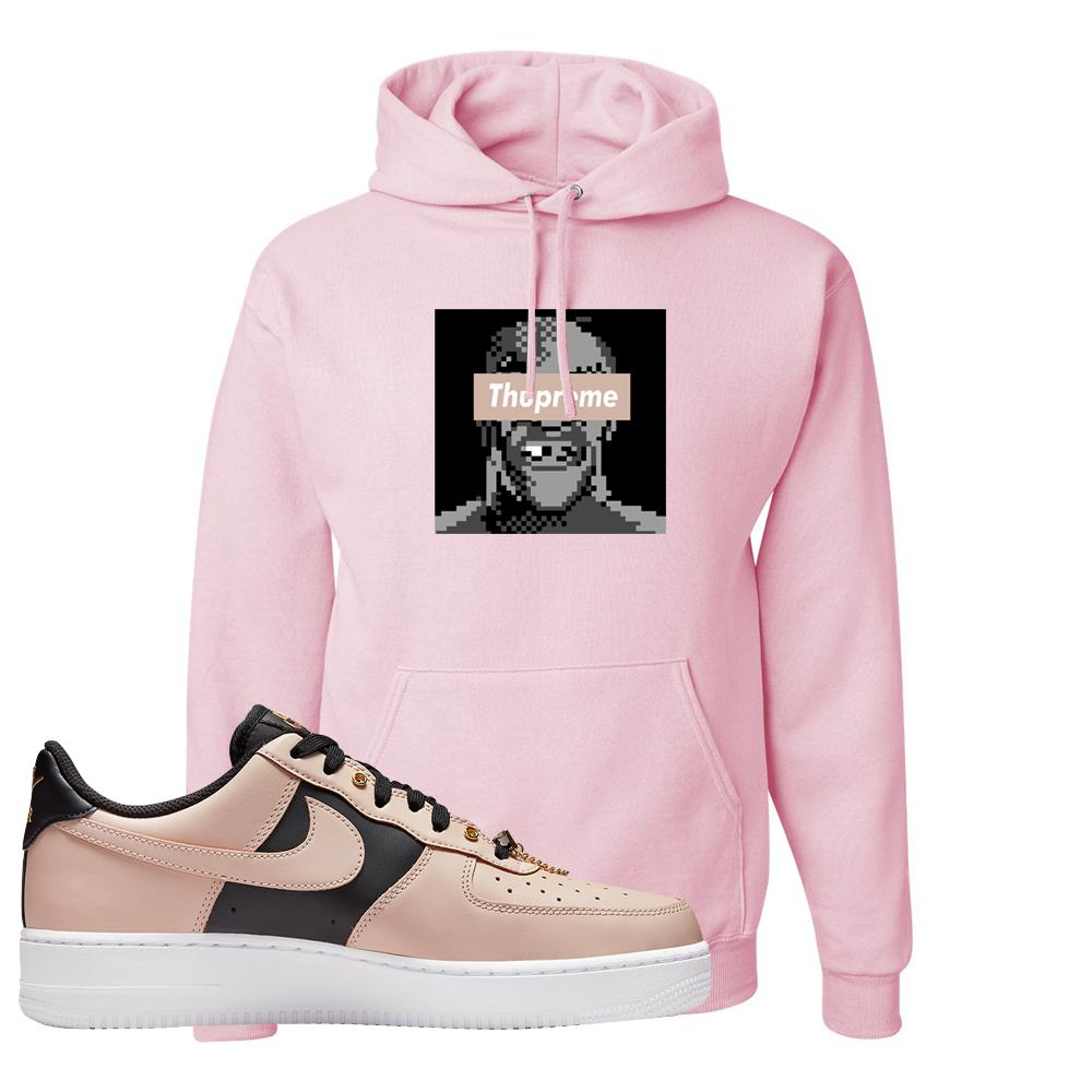 Air Force 1 Low Bling Tan Leather Hoodie | Thupreme, Light Pink