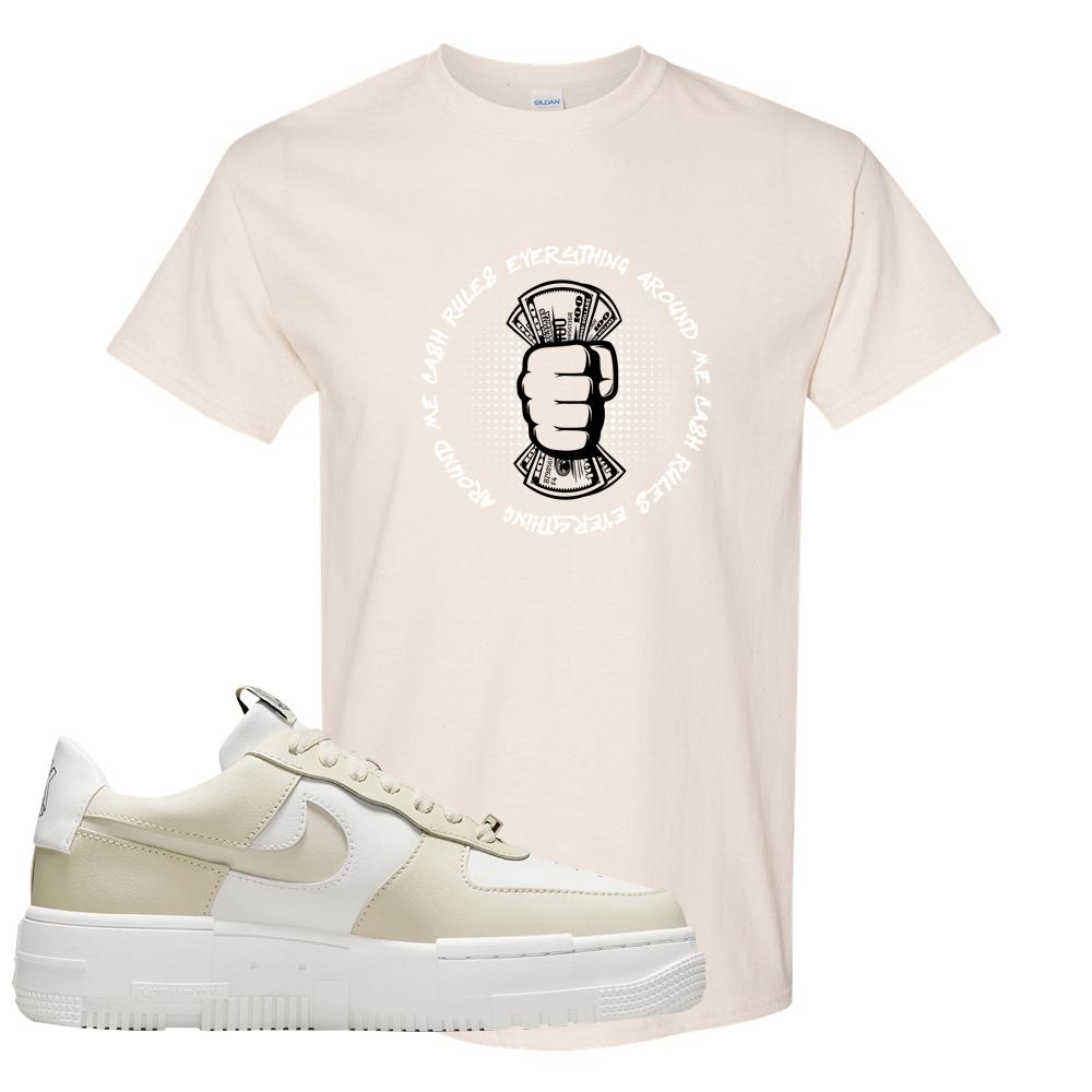Pixel Cream White Force 1s T Shirt | Cash Rules Everything Around Me, Natural