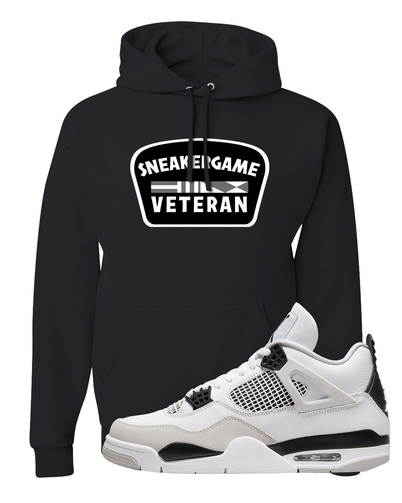 Military Black 4s Hoodie | Sneaker Game Veteran, Black