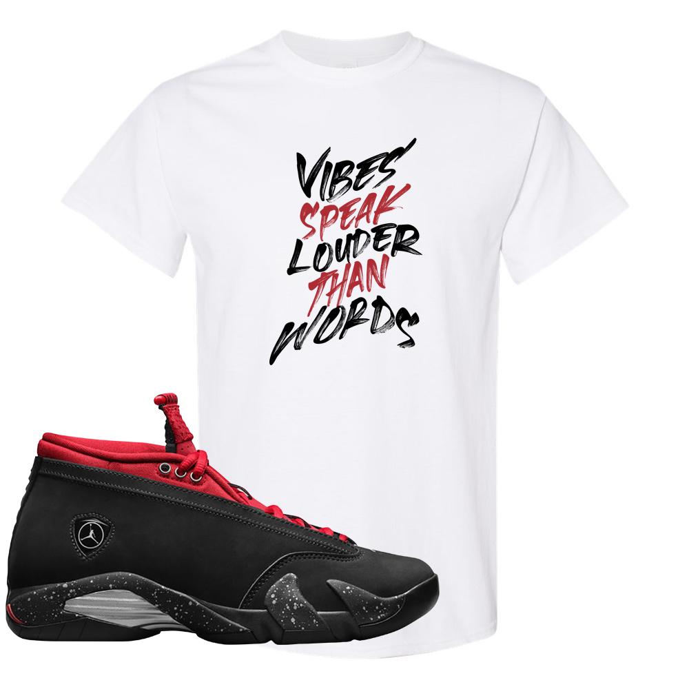 Red Lipstick Low 14s T Shirt | Vibes Speak Louder Than Words, White